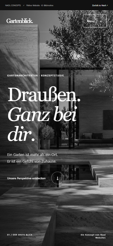 Gartenblick-Prototyp auf dem Smartphone